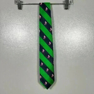 VINTAGE 90s BARRY KORMAN Santa Christmas Festive Striped Tie 53" x 3.25"